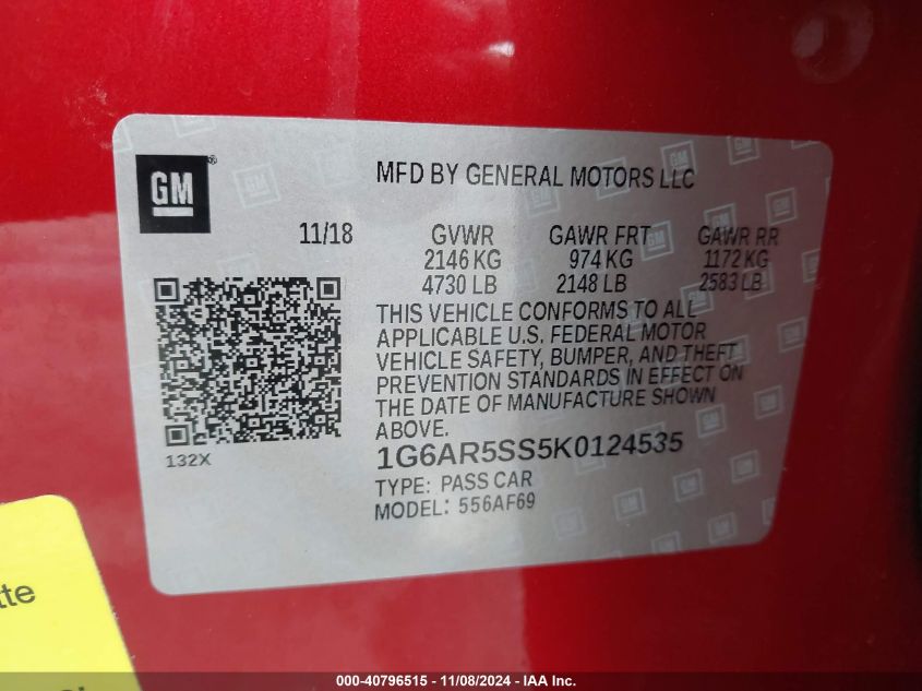 2019 CADILLAC CTS LUXURY - 1G6AR5SS5K0124535