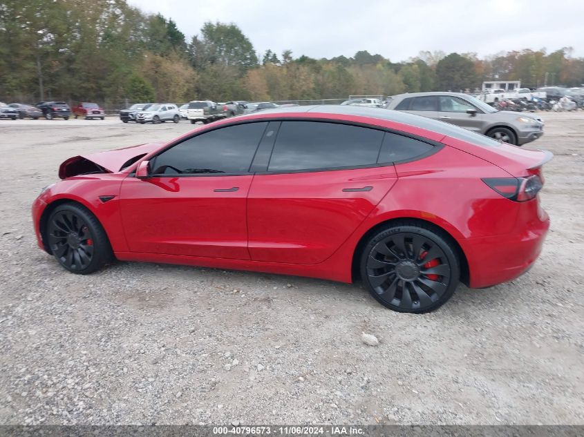 2022 Tesla Model 3 Performance Dual Motor All-Wheel Drive VIN: 5YJ3E1ECXNF326159 Lot: 40796573