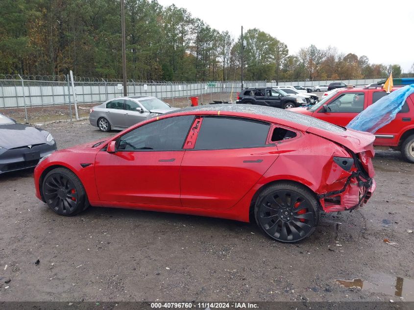 2022 Tesla Model 3 Performance Dual Motor All-Wheel Drive VIN: 5YJ3E1EC9NF316979 Lot: 40796760