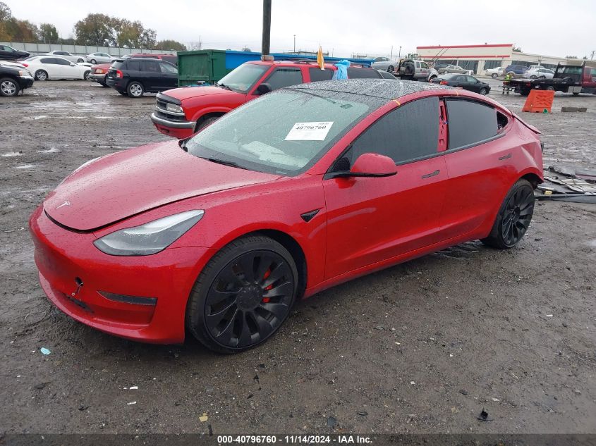 VIN 5YJ3E1EC9NF316979 2022 Tesla Model 3, Performan... no.2