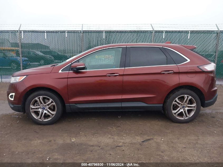 2016 Ford Edge Titanium VIN: 2FMPK4K87GBB05156 Lot: 40796930