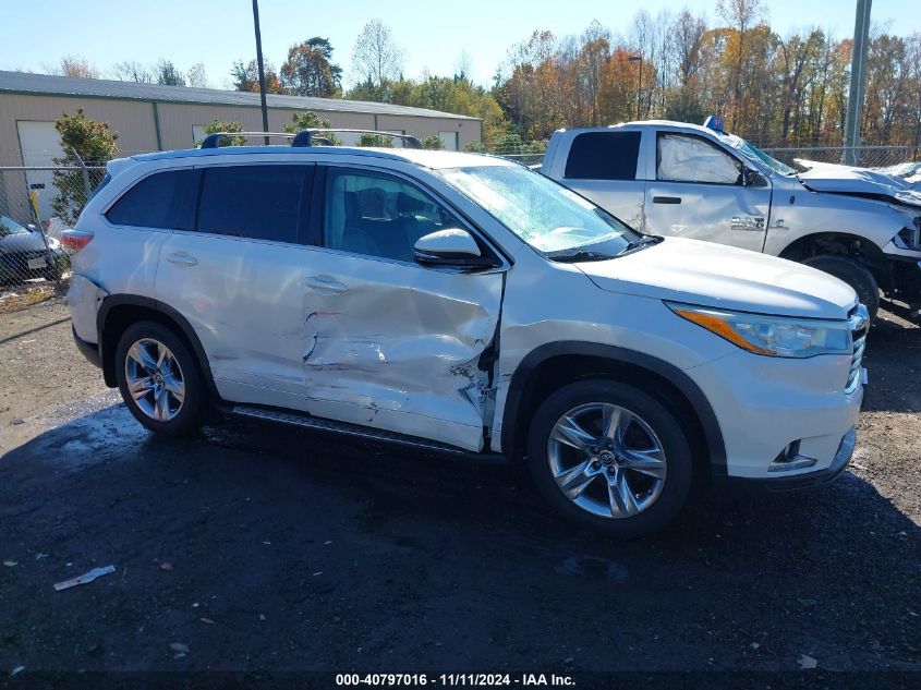 2016 Toyota Highlander Limited V6 VIN: 5TDDKRFH6GS234406 Lot: 40797016