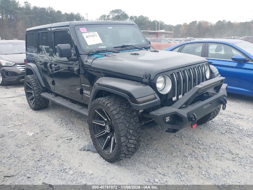 2019 Jeep Wrangler Unlimited Sahara 4X4 VIN: 1C4HJXEGXKW570375 Lot: 40797072