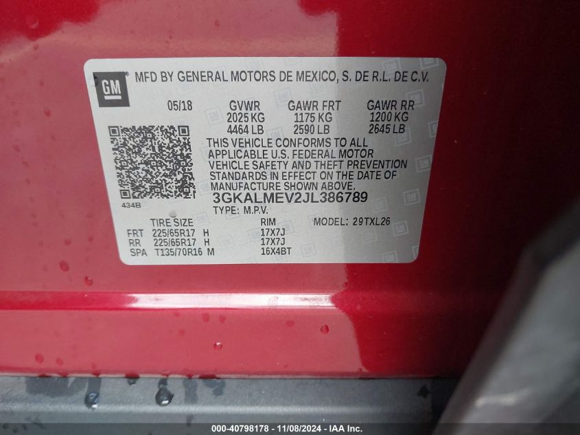 2018 GMC TERRAIN SLE - 3GKALMEV2JL386789