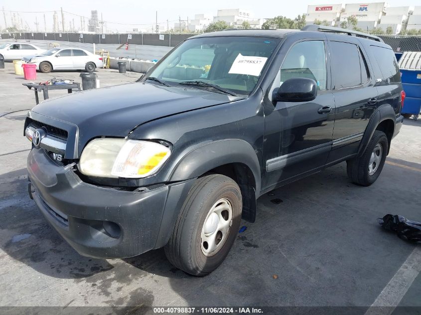 2005 Toyota Sequoia Sr5 V8 VIN: 5TDZT34A75S255641 Lot: 40798837