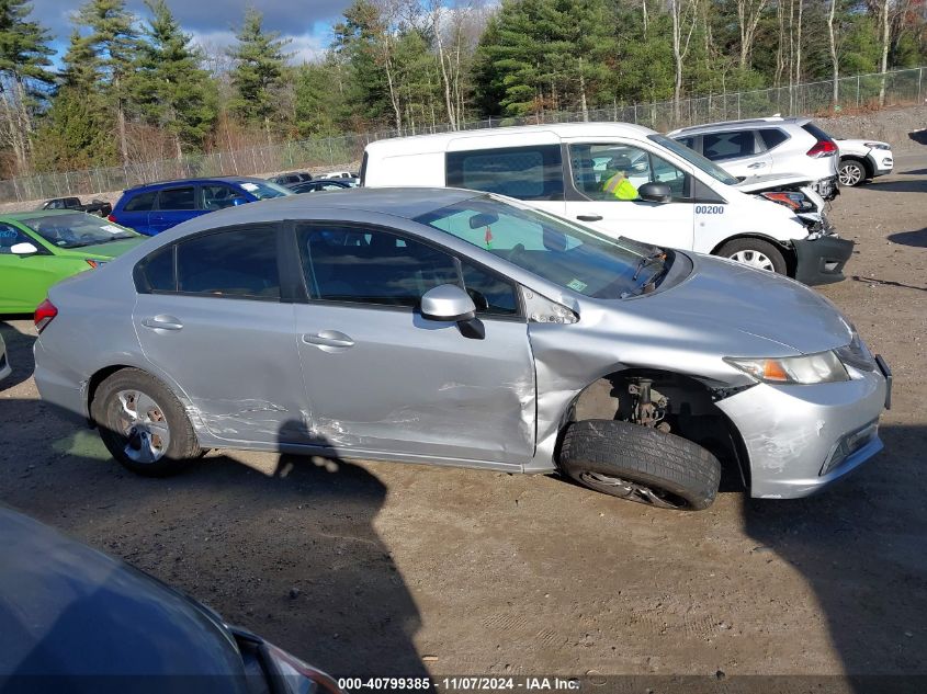 2013 Honda Civic Lx VIN: 2HGFB2F59DH600876 Lot: 40799385