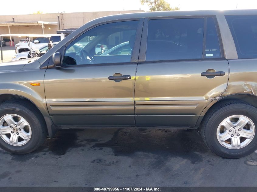 2006 Honda Pilot Lx VIN: 5FNYF28156B035346 Lot: 40799956