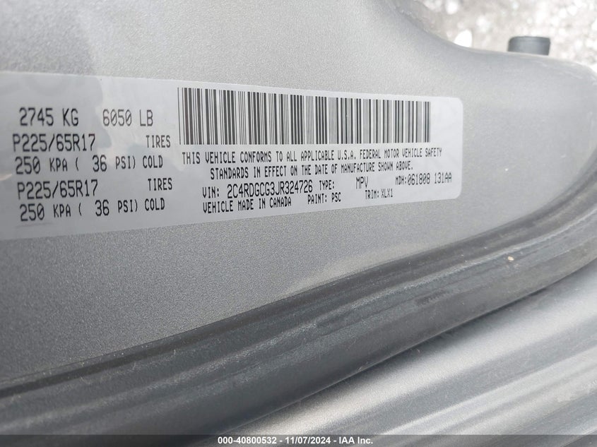 2018 DODGE GRAND CARAVAN SXT - 2C4RDGCG3JR324726