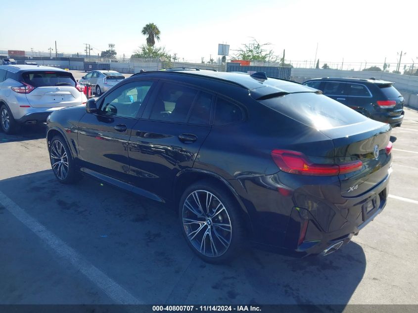 2022 BMW X4 xDrive30I VIN: 5UX33DT07N9L78311 Lot: 40800707