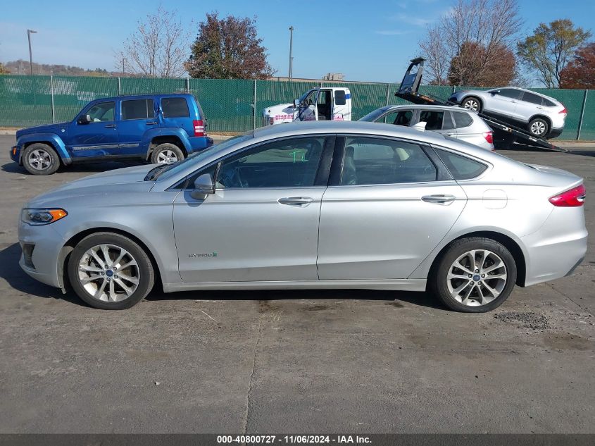 2019 Ford Fusion Hybrid Sel VIN: 3FA6P0MU8KR119667 Lot: 40800727