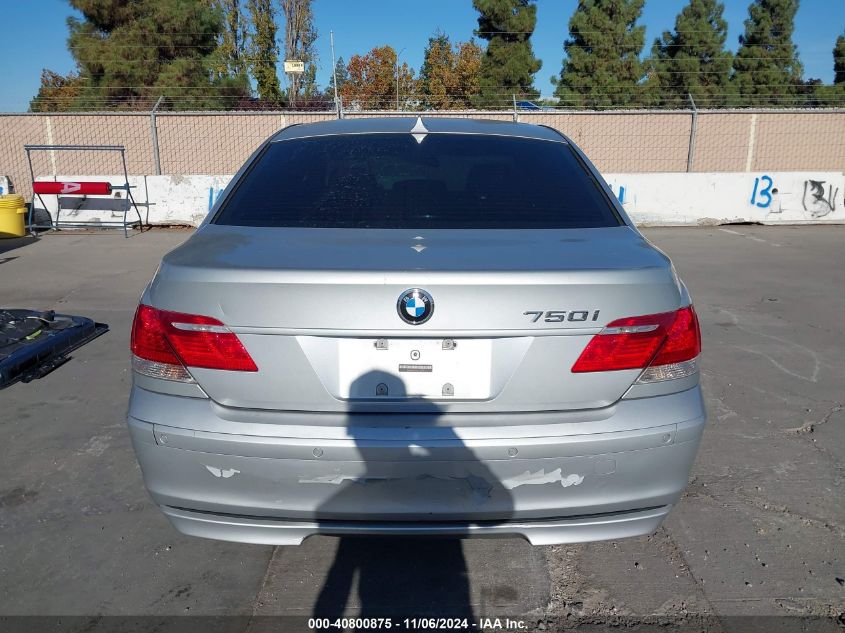 2007 BMW 750I VIN: WBAHL83517DT07709 Lot: 40800875