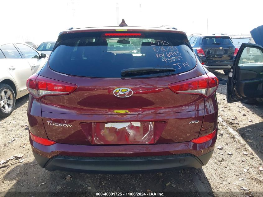 2018 Hyundai Tucson Sel VIN: KM8J3CA45JU656943 Lot: 40801725