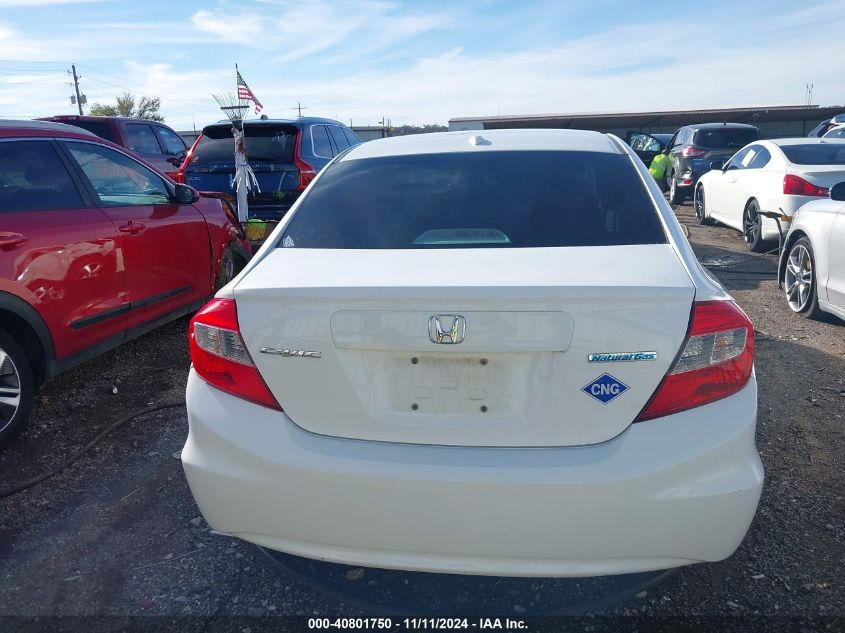 2012 Honda Civic Sdn Cng/Natural Gas VIN: 19XFB5F50CE003092 Lot: 40801750