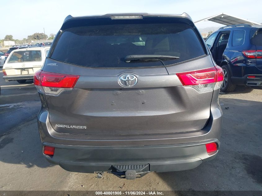 2019 Toyota Highlander Le VIN: 5TDZZRFH6KS344012 Lot: 40801905