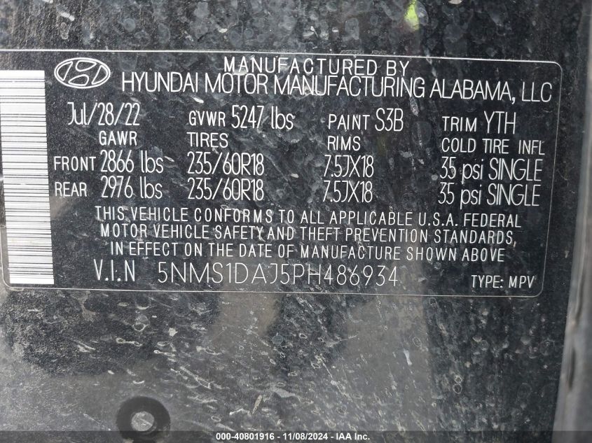 2023 HYUNDAI SANTA FE SE - 5NMS1DAJ5PH486934