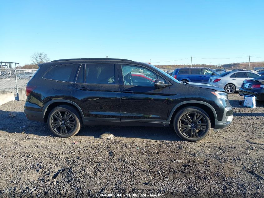 2021 Honda Pilot Awd Black Edition VIN: 5FNYF6H7XMB090321 Lot: 40802360