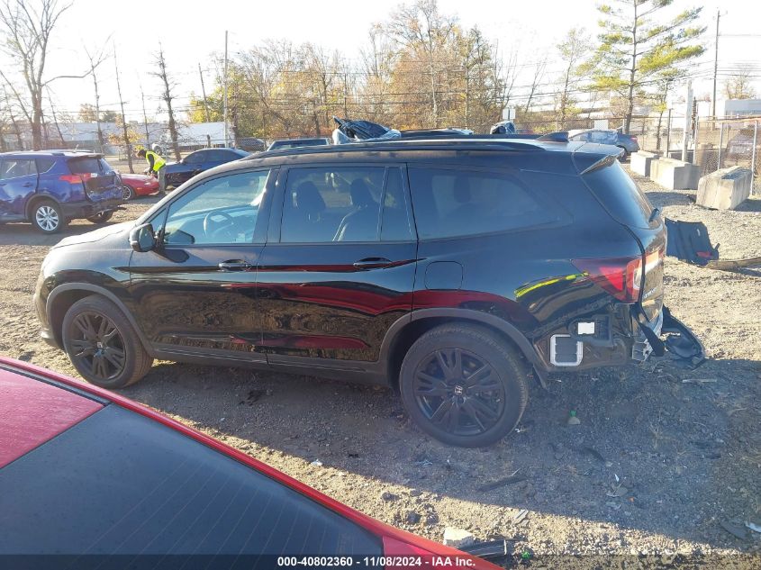 2021 Honda Pilot Awd Black Edition VIN: 5FNYF6H7XMB090321 Lot: 40802360