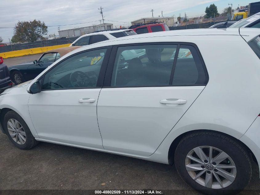 2017 Volkswagen Golf Tsi S 4-Door/Tsi Se 4-Door/Tsi Sel 4-Door/Tsi Wolfsburg Edition 4-Door VIN: 3VW217AU6HM019707 Lot: 40802509