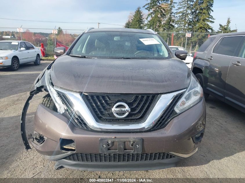 2015 Nissan Murano Sl VIN: 5N1AZ2MG8FN208115 Lot: 40802541