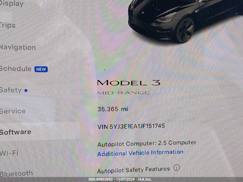 2018 Tesla Model 3 Long Range/Mid Range VIN: 5YJ3E1EA1JF151745 Lot: 40802852