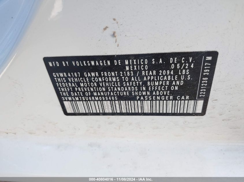 VIN 3VW5M7BU6RM099465 2024 Volkswagen Jetta, 1.5T S no.9