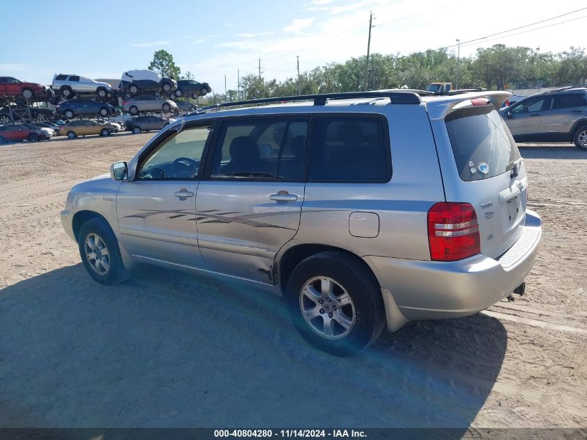 2001 Toyota Highlander V6 VIN: JTEGF21A910019269 Lot: 40804280