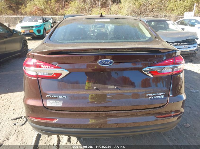 2019 Ford Fusion Hybrid Titanium VIN: 3FA6P0RU2KR211737 Lot: 40805206