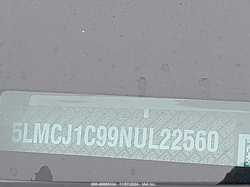 2022 Lincoln Corsair Standard VIN: 5LMCJ1C99NUL22560 Lot: 40805334