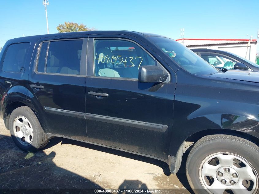 2013 Honda Pilot Lx VIN: 5FNYF4H22DB079743 Lot: 40805437