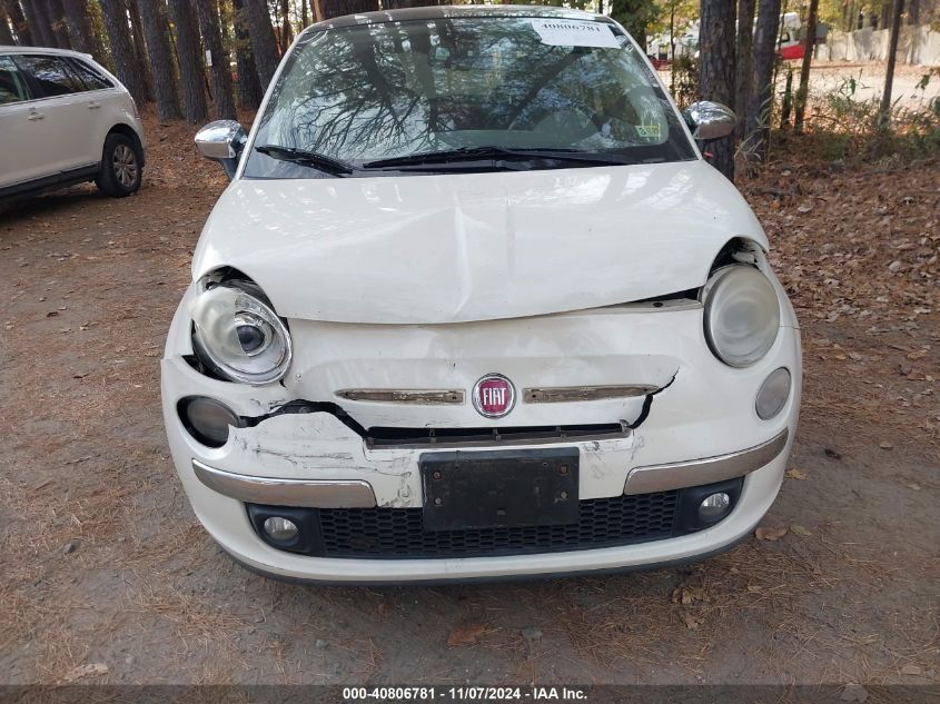 2012 Fiat 500 Lounge VIN: 3C3CFFCR6CT118512 Lot: 40806781