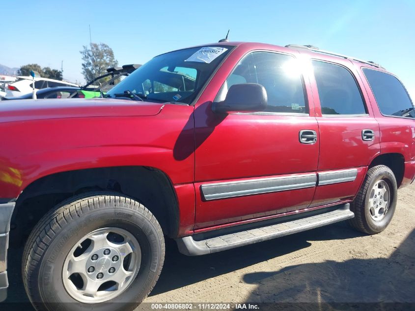 2005 Chevrolet Tahoe Ls VIN: 1GNEC13V75R186043 Lot: 40806802