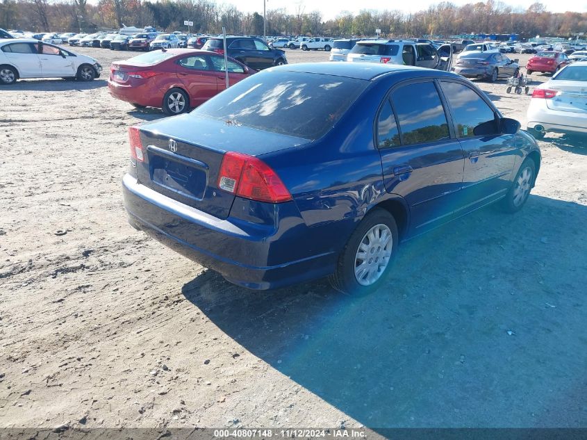 2004 Honda Civic Lx VIN: 1HGES16574L022849 Lot: 40807148