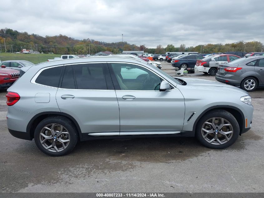 2021 BMW X3 xDrive30I VIN: 5UXTY5C04M9G99120 Lot: 40807233