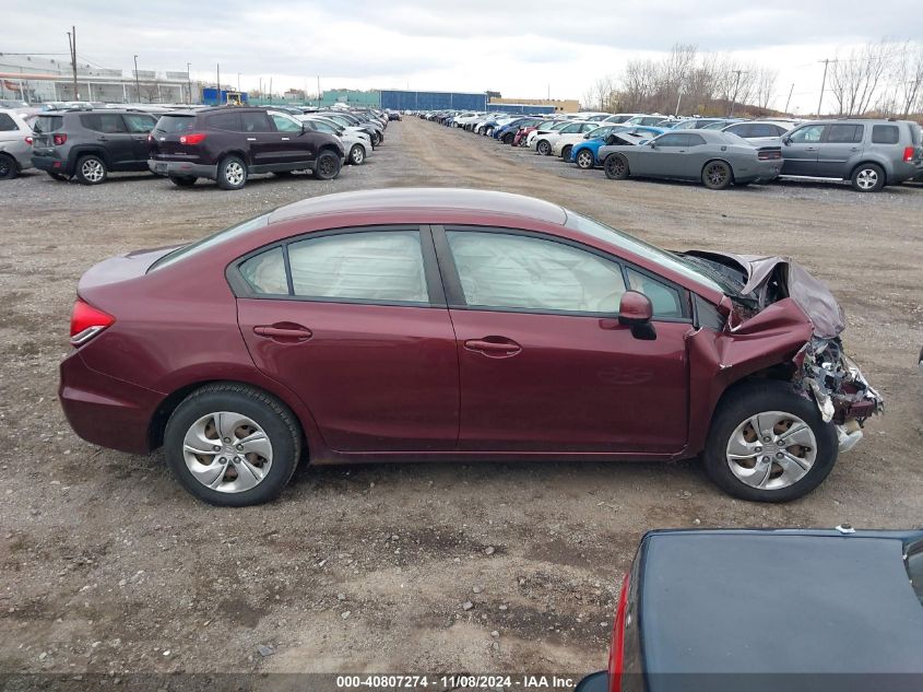 2013 Honda Civic Lx VIN: 2HGFB2F55DH600146 Lot: 40807274