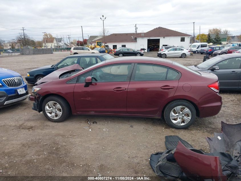 2013 Honda Civic Lx VIN: 2HGFB2F55DH600146 Lot: 40807274