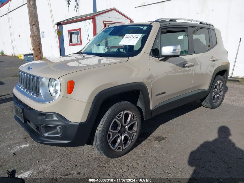 VIN ZACCJBDT3FPB79499 2015 Jeep Renegade, Limited no.2