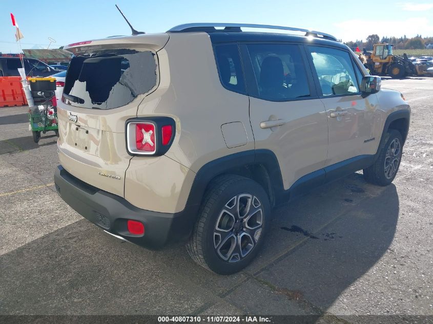 VIN ZACCJBDT3FPB79499 2015 Jeep Renegade, Limited no.4