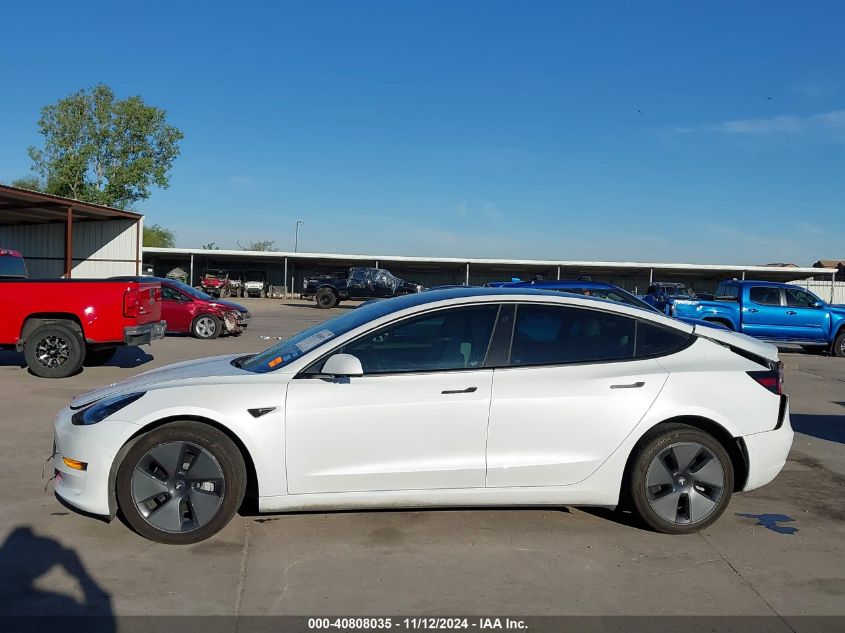 2022 Tesla Model 3 Rear-Wheel Drive VIN: 5YJ3E1EAXNF330727 Lot: 40808035