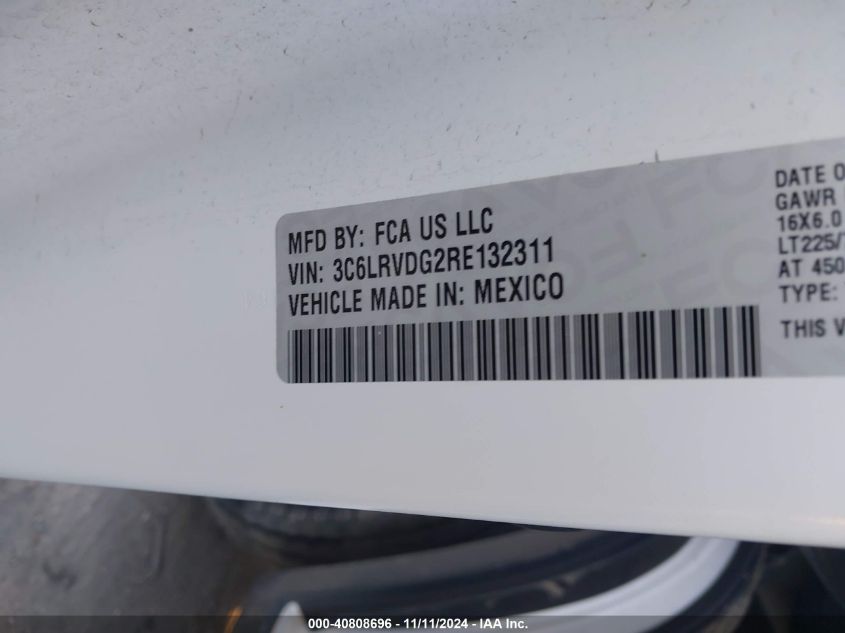 VIN 3C6LRVDG2RE132311 2024 RAM PROMASTER 2500 TRADESMAN HIGH ROOF 159 WB W/PASS SEAT