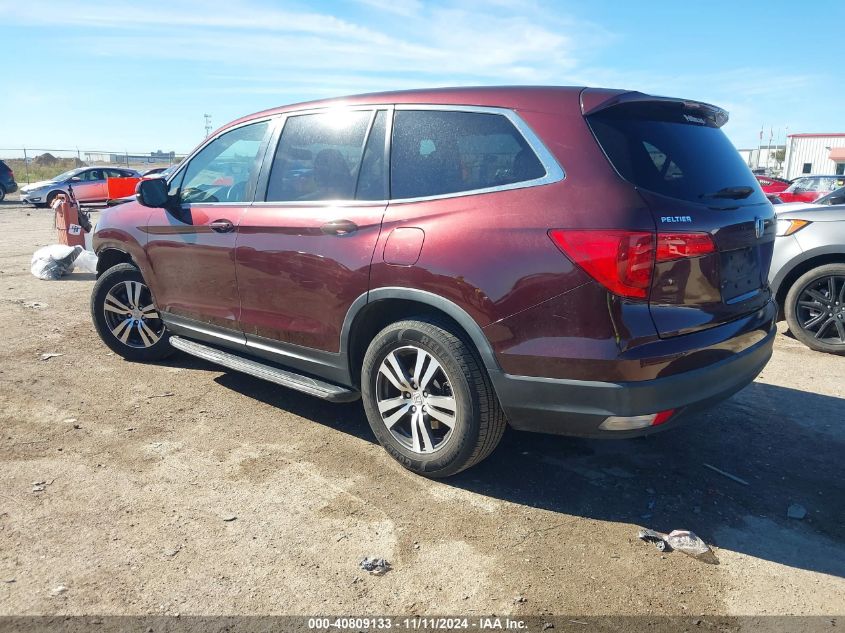 2017 Honda Pilot Ex-L VIN: 5FNYF5H70HB019337 Lot: 40809133