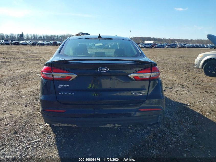 2020 Ford Fusion Hybrid Titanium VIN: 3FA6P0RUXLR100502 Lot: 40809176