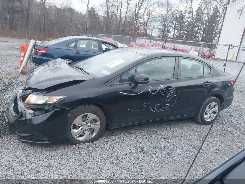 2013 Honda Civic Lx VIN: 2HGFB2F52DH599019 Lot: 40809209