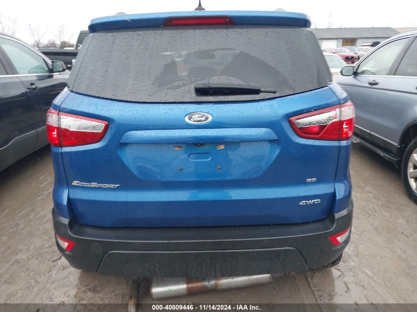 2020 Ford Ecosport Se VIN: MAJ6S3GLXLC390376 Lot: 40809446