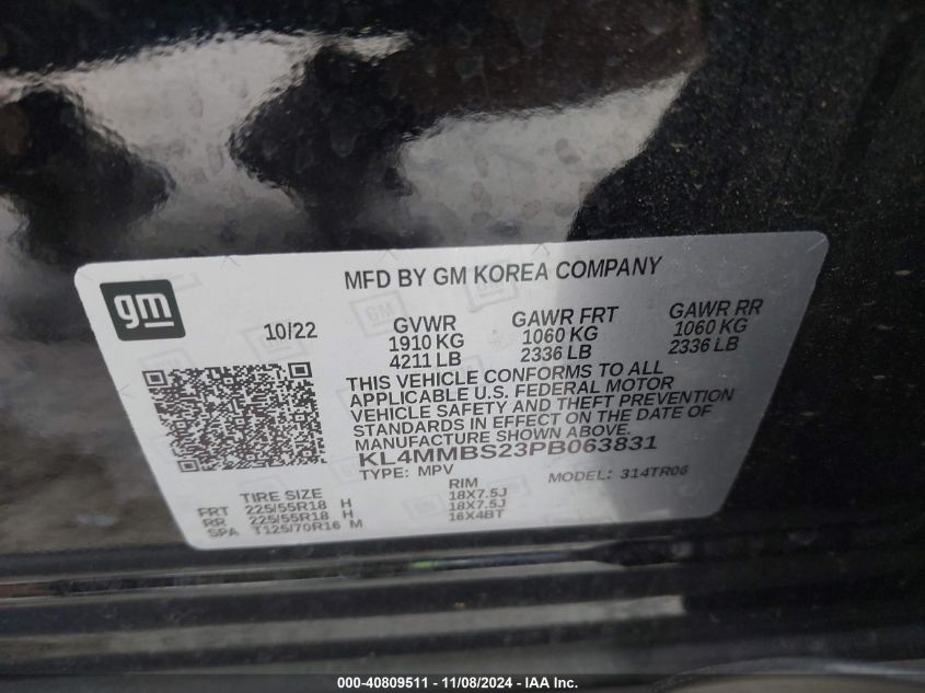 2023 Buick Encore Gx Preferred Fwd VIN: KL4MMBS23PB063831 Lot: 40809511