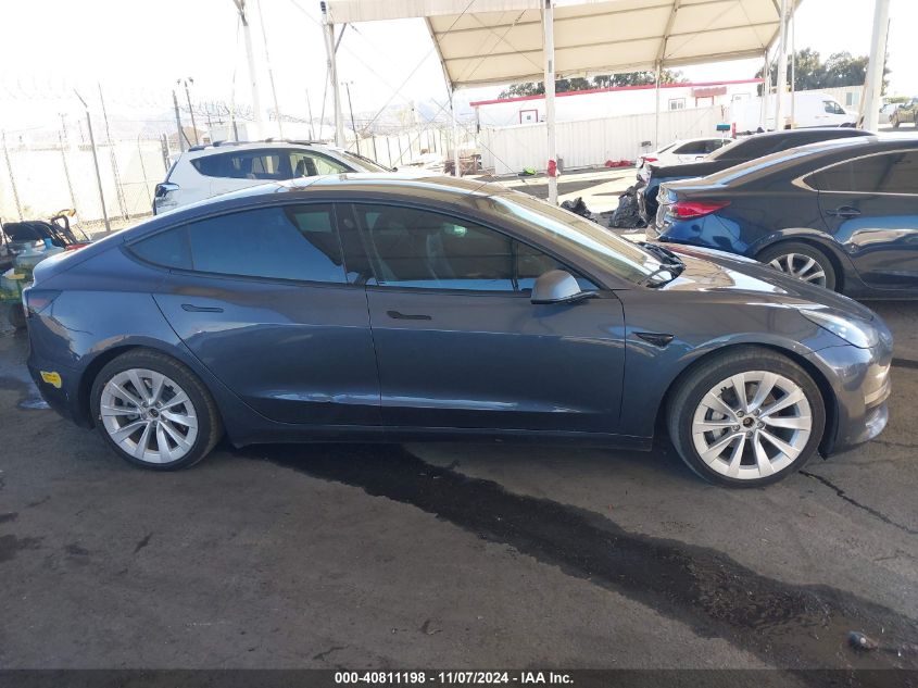 2022 Tesla Model 3 Long Range Dual Motor All-Wheel Drive VIN: 5YJ3E1EBXNF124073 Lot: 40811198