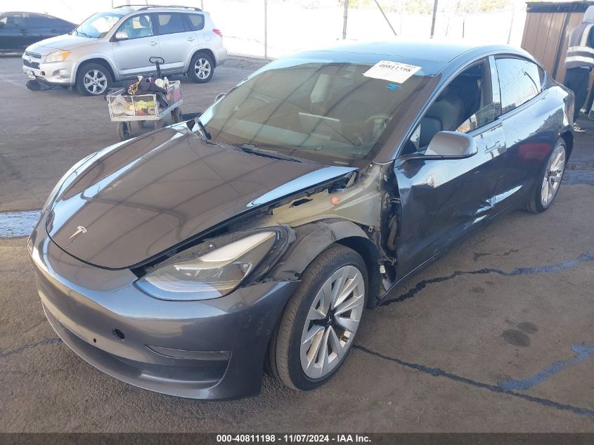 VIN 5YJ3E1EBXNF124073 2022 TESLA MODEL 3 no.2