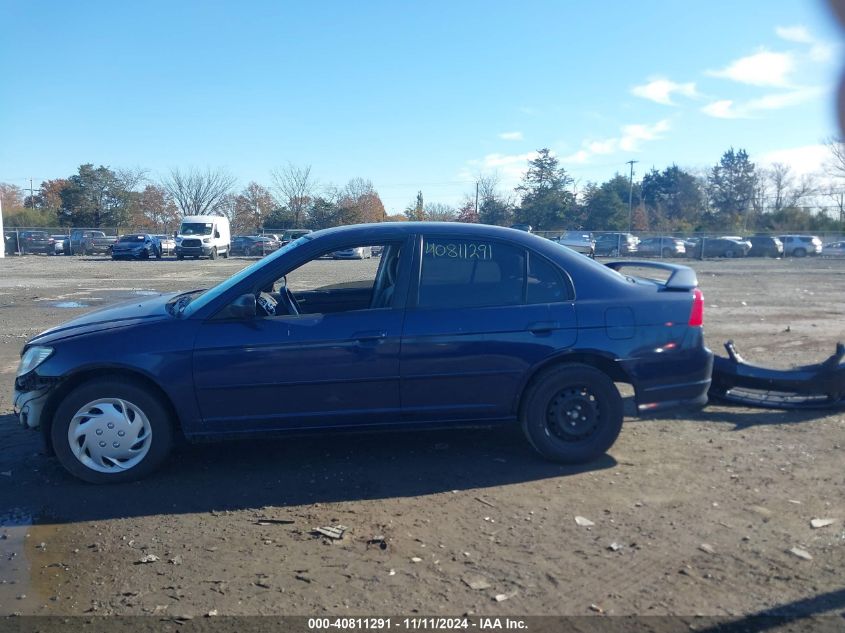 2005 Honda Civic Lx VIN: 2HGES16505H529400 Lot: 40811291