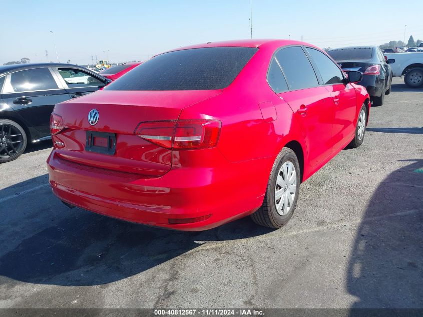 2015 Volkswagen Jetta Sedan 2.0L S VIN: 3VW2K7AJ6FM251854 Lot: 40812567