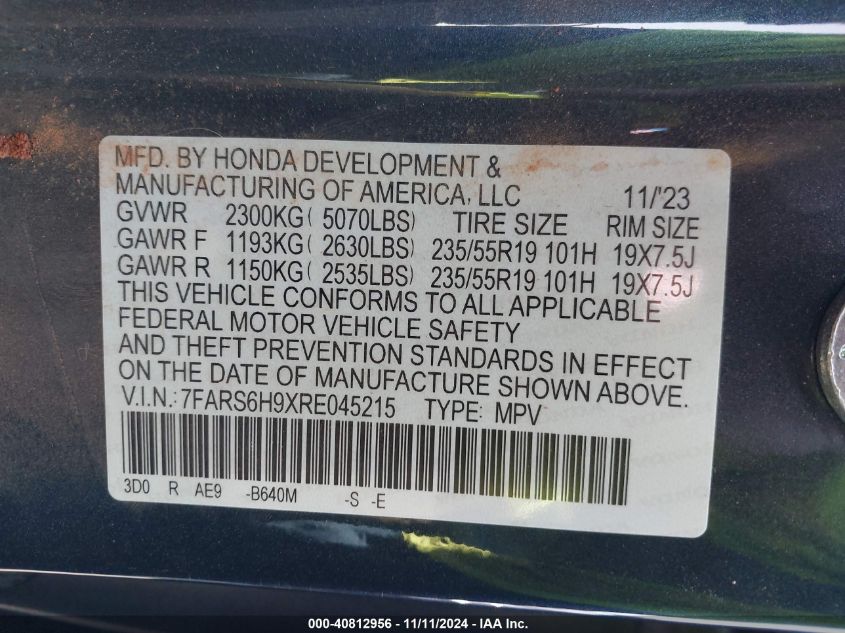 2024 HONDA CR-V SPORT TOURING - 7FARS6H9XRE045215