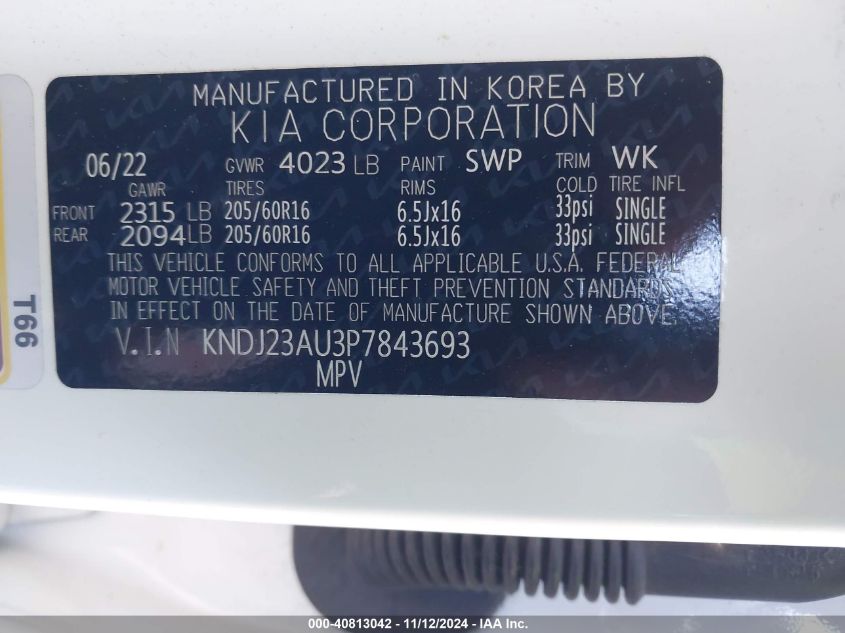 2023 KIA SOUL LX - KNDJ23AU3P7843693